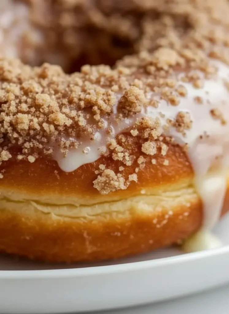 Baked Coffee Cake Donuts with Vanilla Glaze
 A collection of dry and wet ingredients for baked coffee cake donuts laid out on a marble countertop with wood accents. Bowls of flour, sugar, cinnamon, butter, buttermilk, and vanilla extract are visible, along with a wooden cutting board in the background. Natural morning light creates soft shadows. No hands or people.