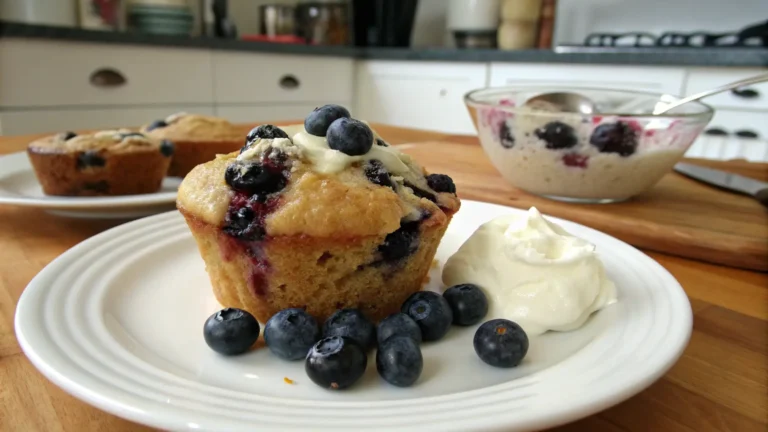 blueberry muffin with yogurt
