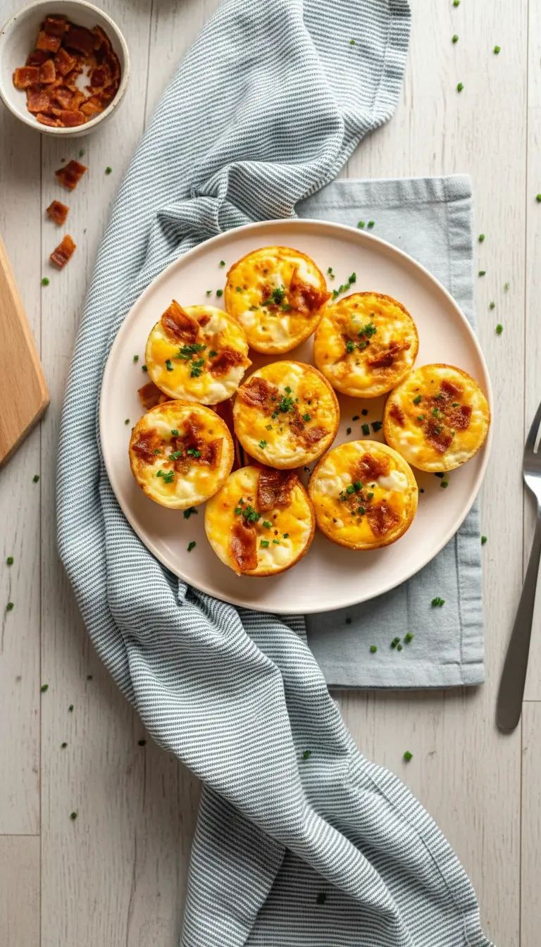 A close-up texture shot of a single egg bite cut in half on a small white ceramic saucer. The interior is fluffy, moist, and uniform yellow without large air pockets, showing the 'sous vide' like texture. Steam rising slightly. Bacon pieces crisp on top. Natural light highlighting the moisture.