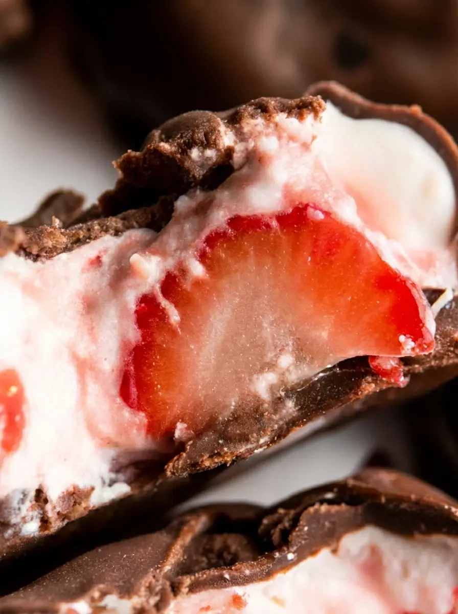 A top-down view on a wooden cutting board showing the mise en place: a bowl of finely diced fresh strawberries, a ceramic bowl of creamy Greek yogurt, and a pile of dark chocolate chips, all arranged neatly under natural morning light from an east window, with a hint of fresh herbs in the blurred background. (3:4 ratio)
