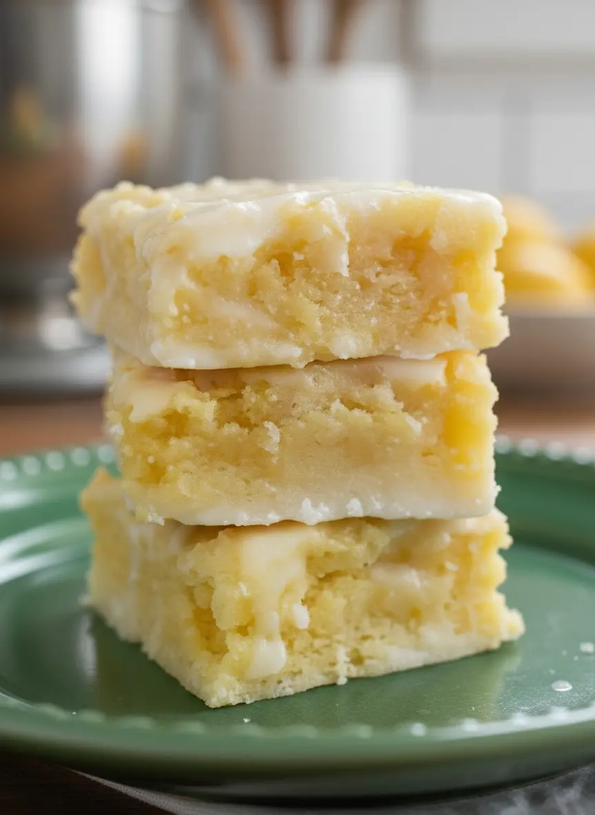 Bright yellow lemons (whole and halved), fresh lemon zest, softened unsalted butter, granulated sugar, all-purpose flour, and large eggs arranged neatly on a wooden cutting board on a warm wooden countertop, bathed in natural morning light. Soft shadows, clean and tidy, with a subtle sprig of fresh herbs in the background. (3:4 ratio)