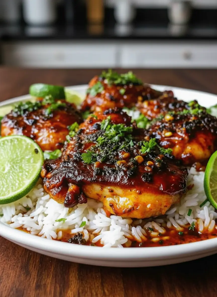 Process shot of Tangy Honey Lime Chicken: chicken thighs marinating in a minimalist white ceramic bowl on a marble countertop, with a small bowl of the honey-lime glaze mixture alongside. Natural morning light creates soft shadows. Shot in 3:4 aspect ratio.