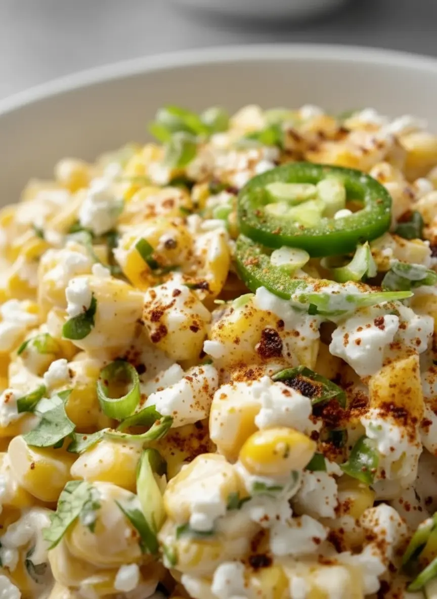 Overhead shot of individual ingredients for Mexican Street Corn Salad arranged artfully on a wooden cutting board on a marble countertop: fresh corn cobs (some kernels already cut off), a bowl of dairy-free mayonnaise, a lime cut in half, a bunch of fresh cilantro, green onions, and a small pile of red chili powder. Natural morning light creates soft shadows. Clean, tidy presentation. No hands or people.