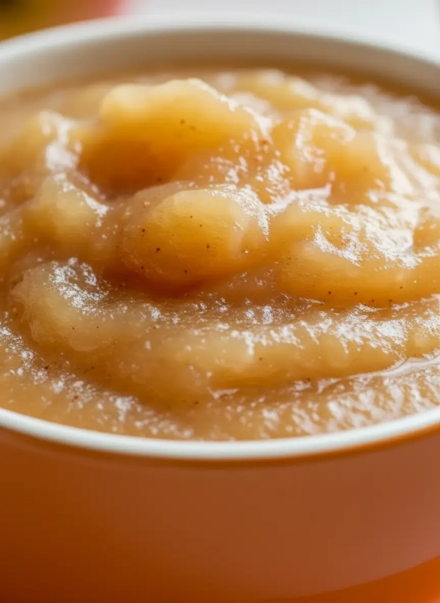 A visually appealing arrangement of ingredients for stovetop applesauce on a rustic wooden cutting board. Peeled and neatly chopped apples are piled next to whole cinnamon sticks, a small bowl of brown sugar, and a lemon, all under natural morning light. The marble countertop with subtle wood accents is visible in the background, creating a clean and tidy setup. No hands or people.