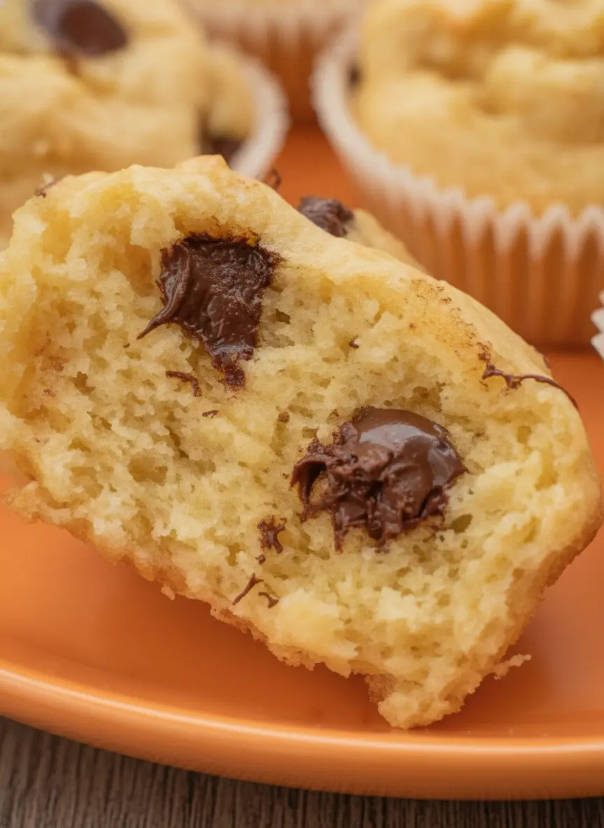A prep-focused shot on a wooden cutting board. Three very overripe, spotted brown bananas lie next to a box of yellow cake mix and a small glass bowl of dark chocolate chips. A white ceramic bowl contains partially mashed bananas. The scene is bright with natural light and a small pot of fresh mint is visible in the background on the marble counter.