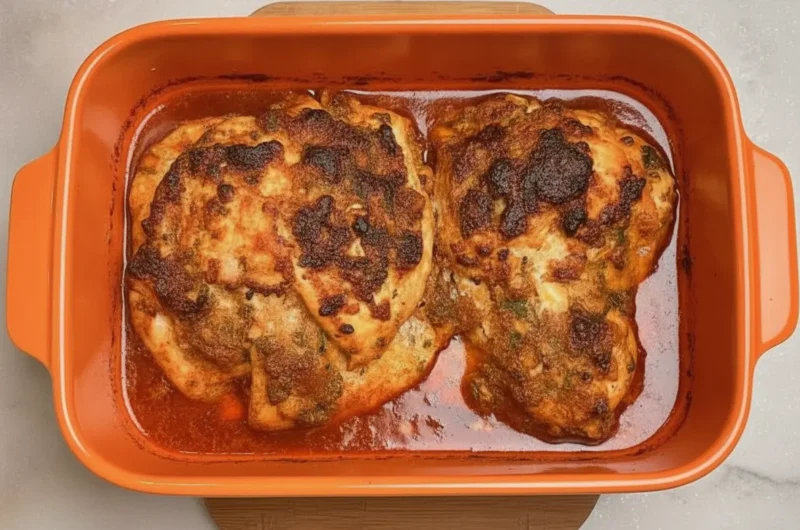 A hero shot of thinly sliced Chicken Shawarma in a Loaf Pan piled high on a rustic wooden cutting board. The meat shows golden-brown charred edges and a moist, juicy interior. In the foreground, a small white ceramic bowl contains red chili oil. The scene is set on a white marble countertop with soft morning light from a side window creating gentle shadows. Fresh parsley sprigs are visible in the background.