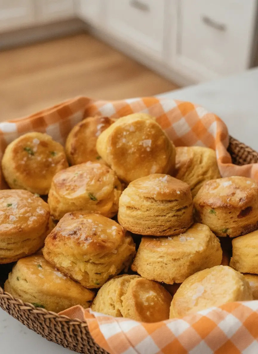 A 3:4 process shot showing the dough for Homemade Cornbread Biscuits being folded on a white marble countertop. The dough shows distinct layers of butter and cornmeal texture. A metal biscuit cutter sits to the side. The scene is clean and minimalist, highlighting the raw textures of the baking process with soft shadows and no people present.